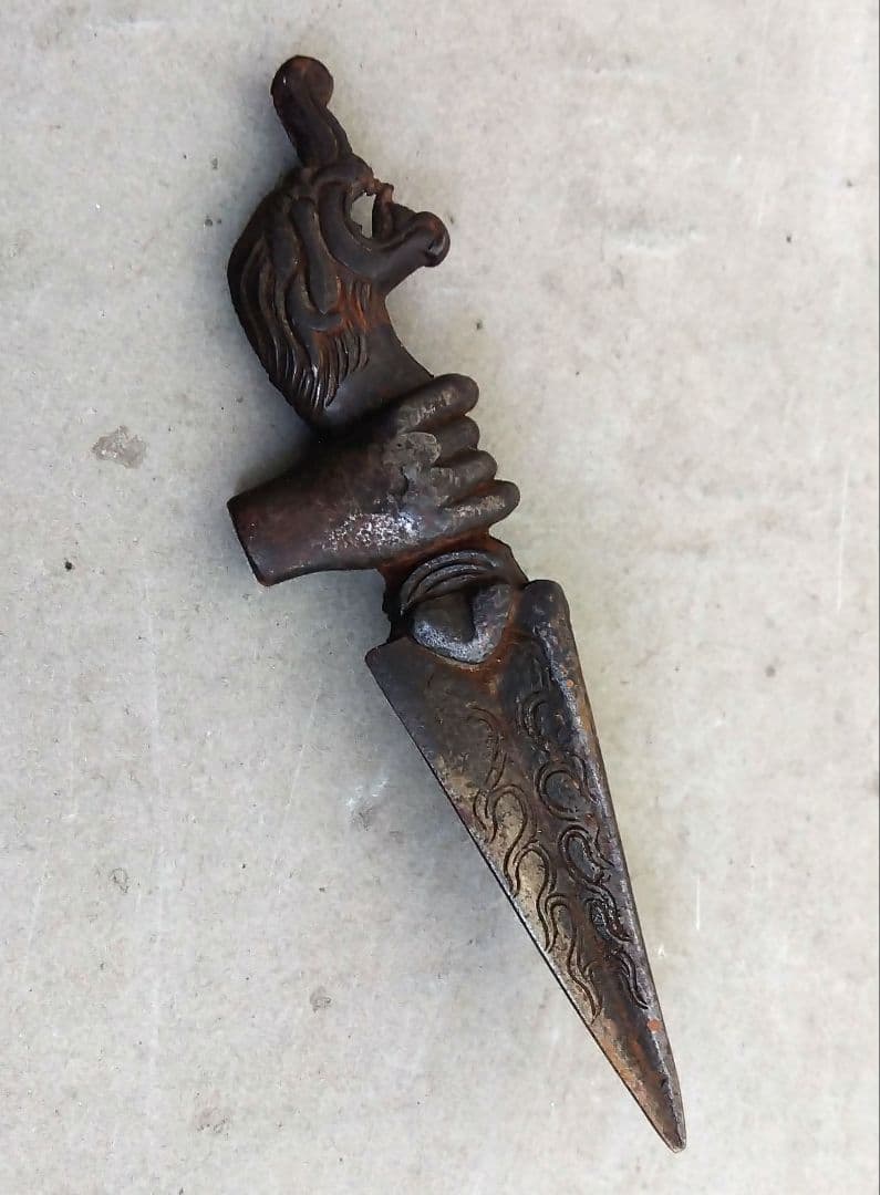 仏教法具 プルパ チベット密教 鉄製 アンティーク 呪具 霊具 ヴィンテージ