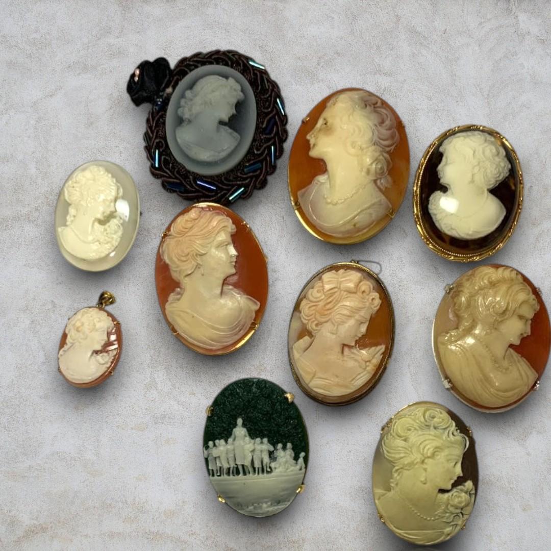 【まとめ売り】ヴィンテージ カメオブローチ ペンダント 10点セット