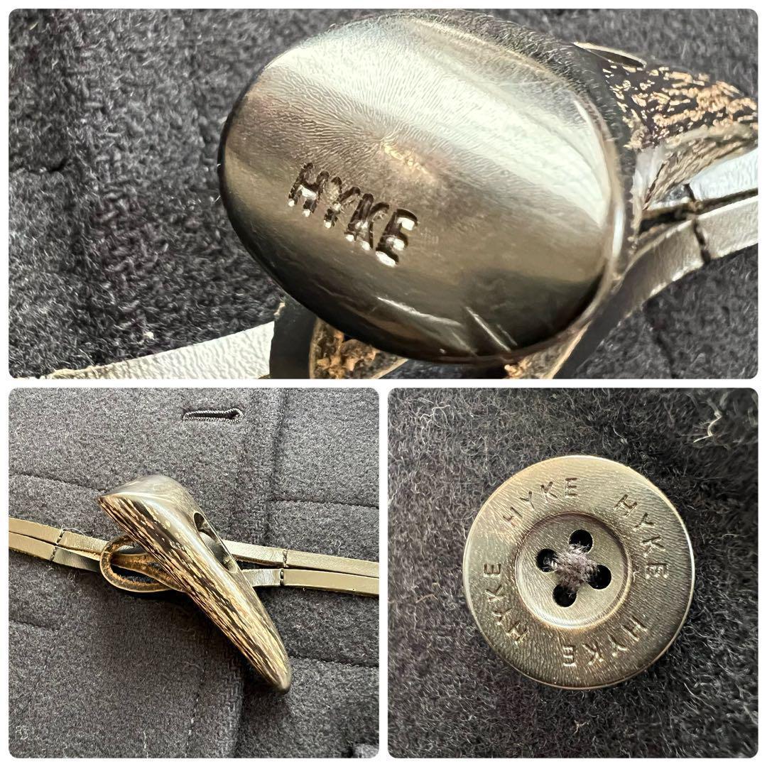 【極美品 定番】HYKE ダッフルコート ロング ネイビー 日本製 ボウルズ 2