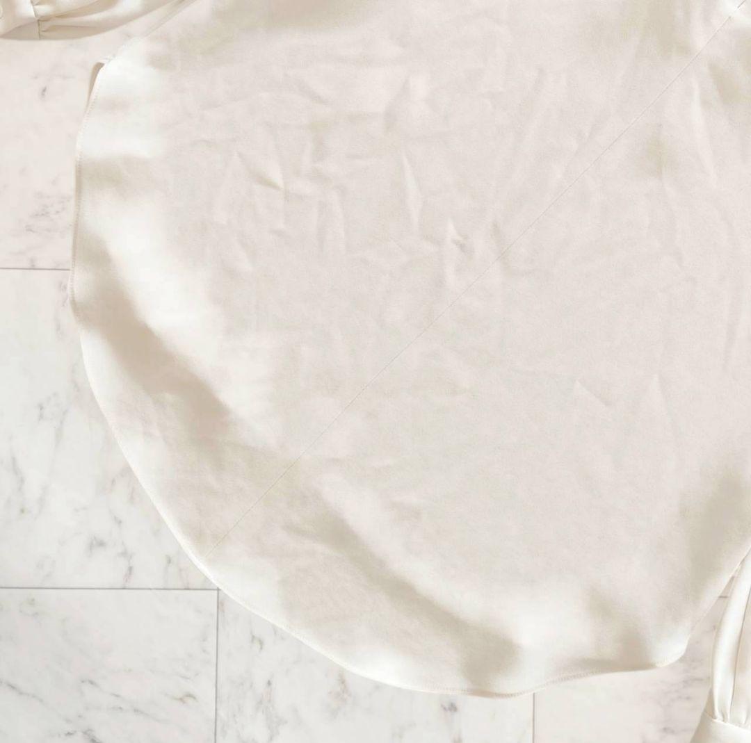 Theory 洗える スタンドカラー フォーマル ブラウス アイボリー