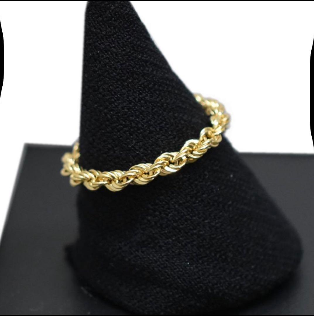 K18 18金 イエローゴールド ロープチェーンリング