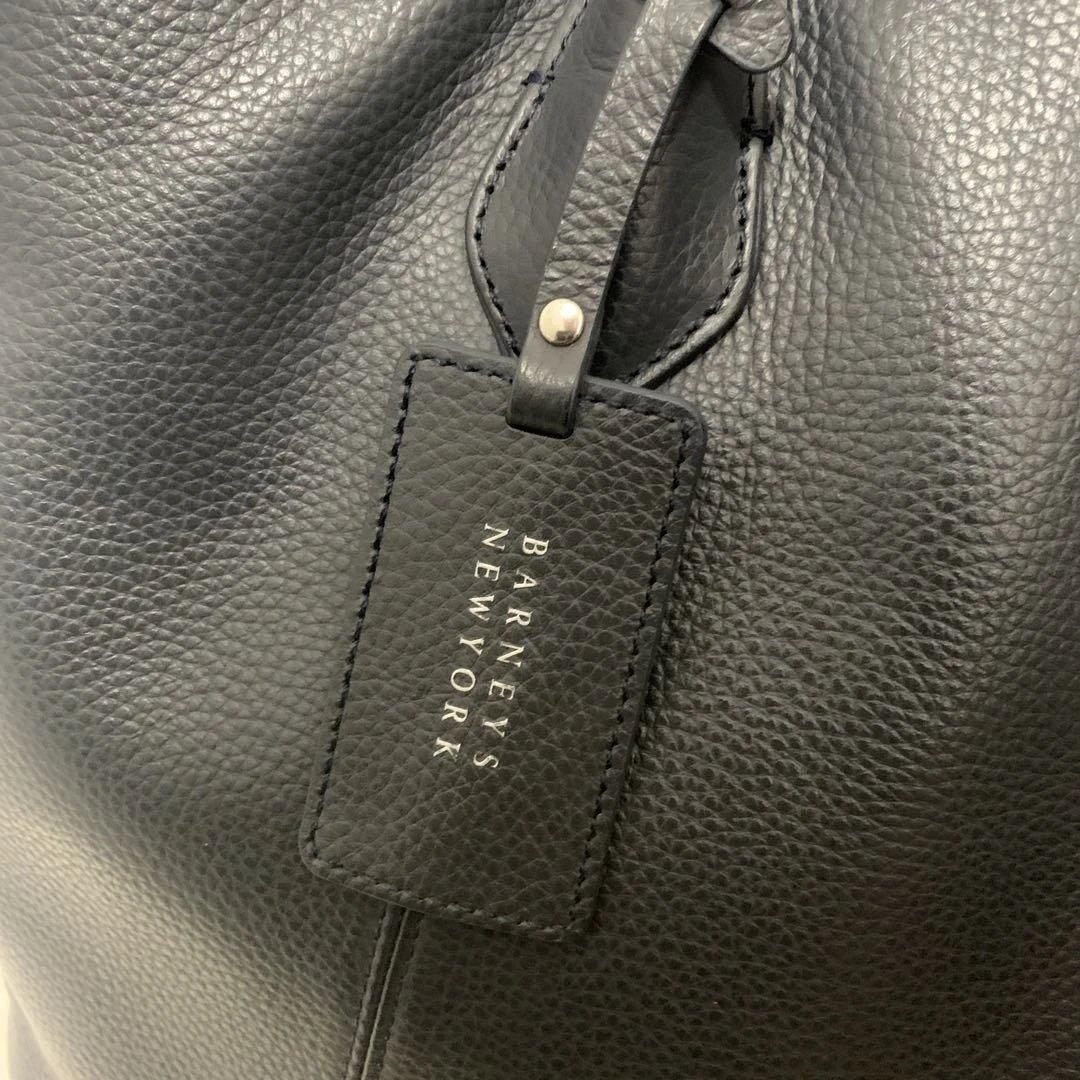 【2/1迄値引きあり】BARNEYS NYレザートートバッグ ネイビー