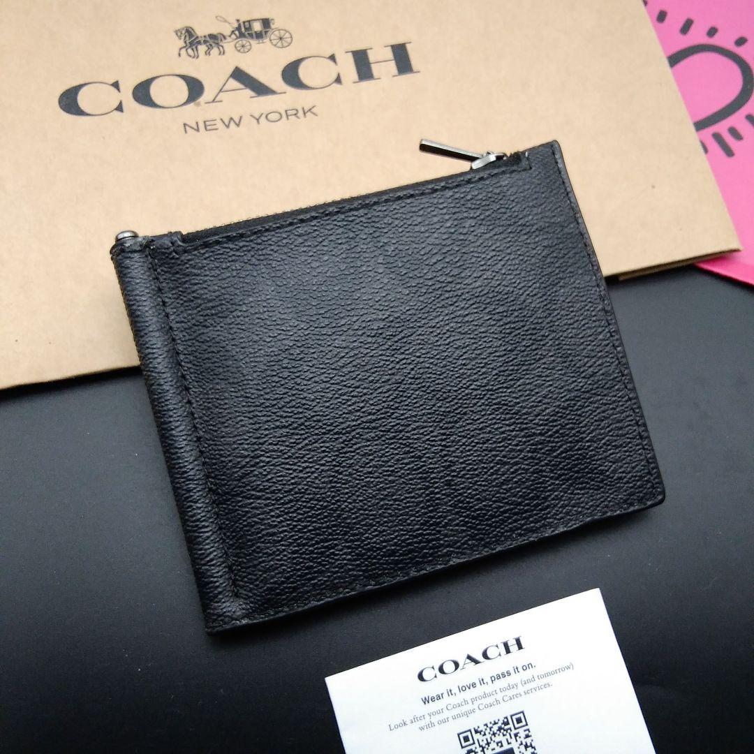 新作　新品　COACH　折り財布　メンズ　人気の小銭入れ付き