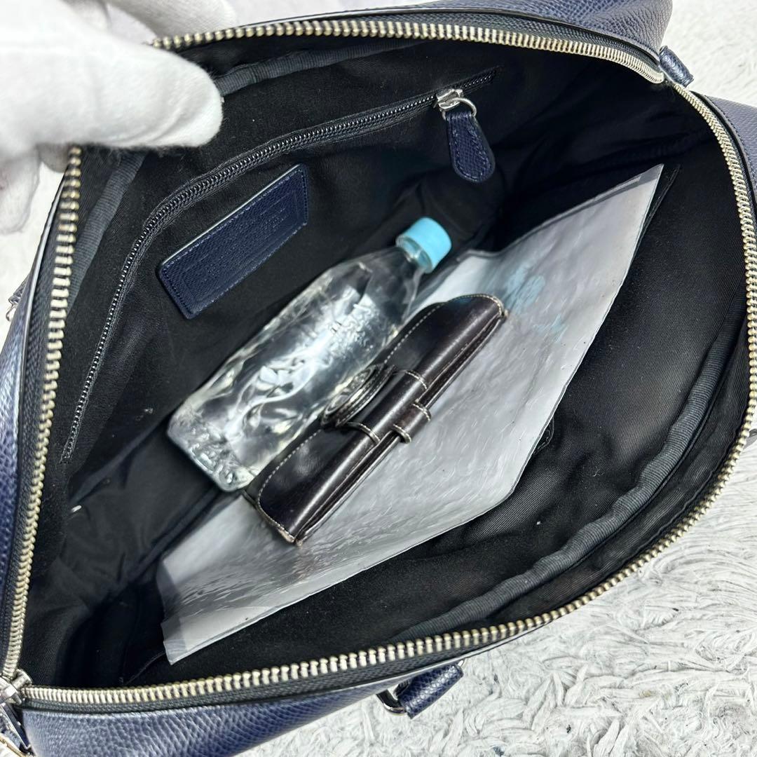 極美品 COACH レザー 2way ビジネスバッグ ダブルファスナー 斜め掛け