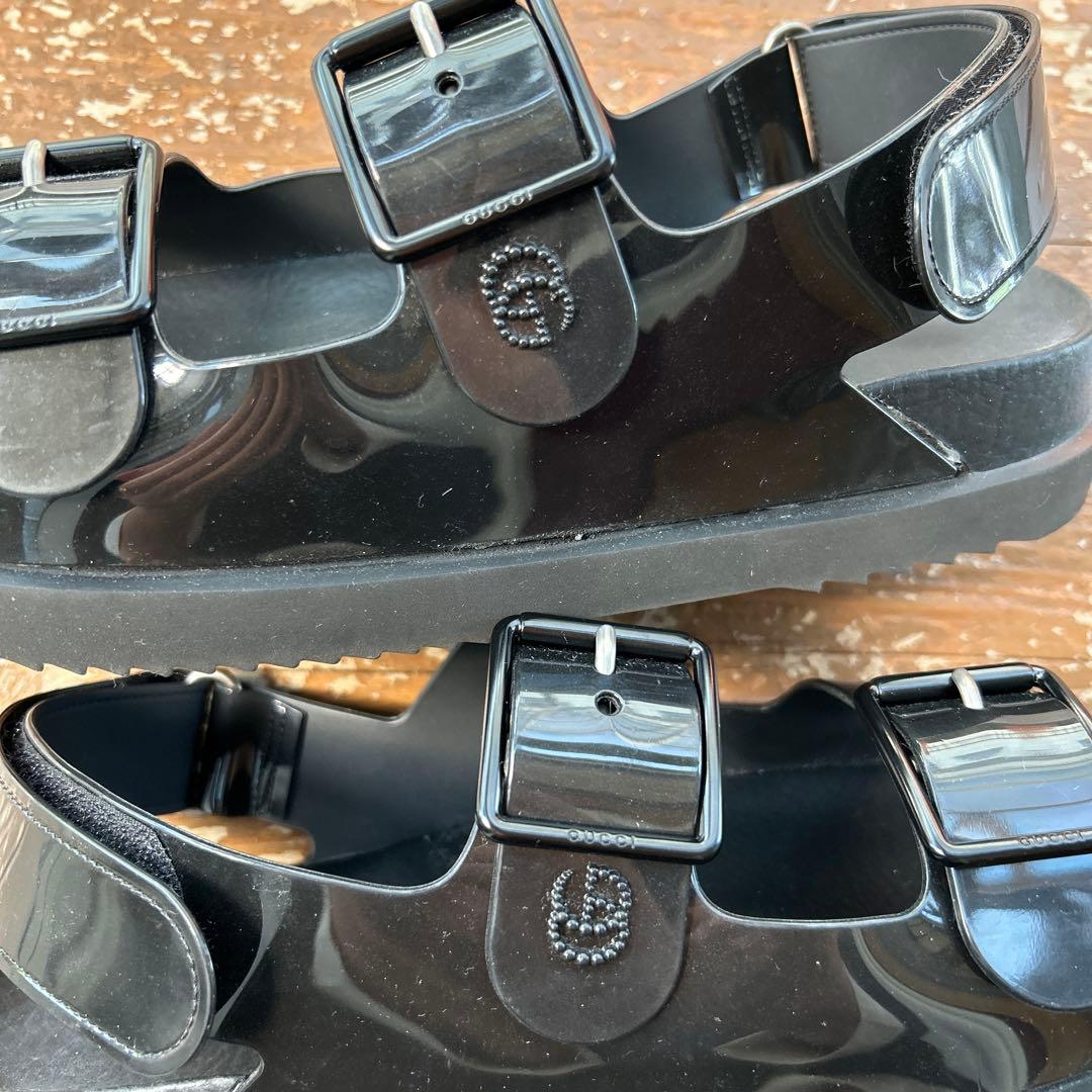 GUCCI ミニダブルＧ　ベルクロラ バーサンダルサイズ39 ブラック