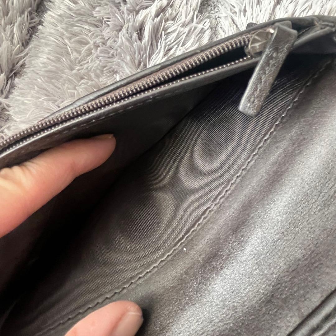 美品✨GUCCI マイクロシマ　折り財布　軽量　ダークブラウン　メンズ