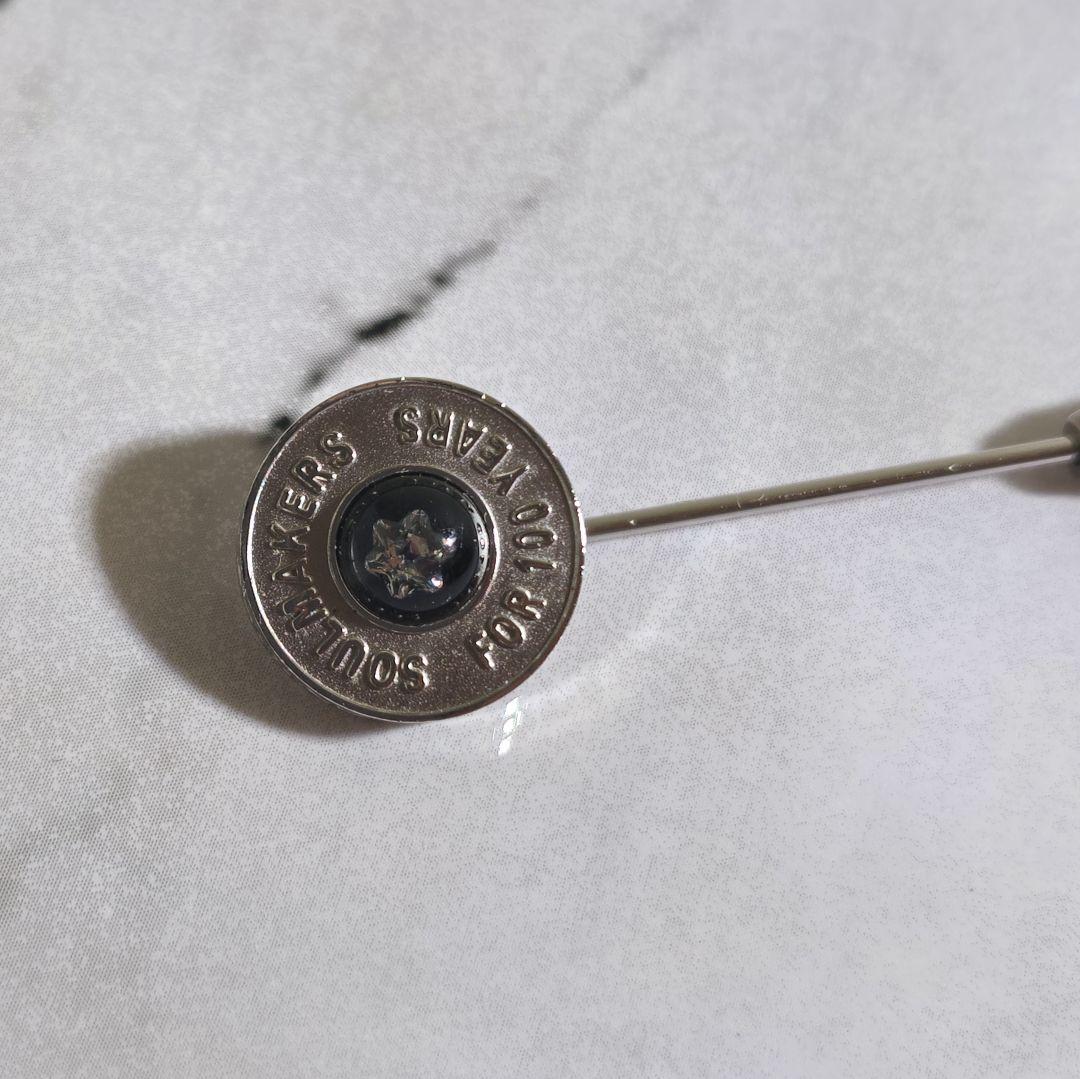 MONTBLANCモンブラン100周年記念ダイヤモンド入りラベルピンブローチ銀