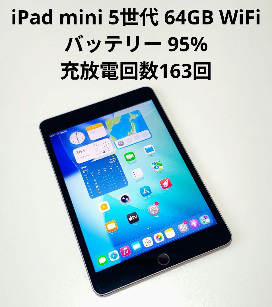 バッテリー95%【iPad mini 5世代 64GB WiFi】充放電163回