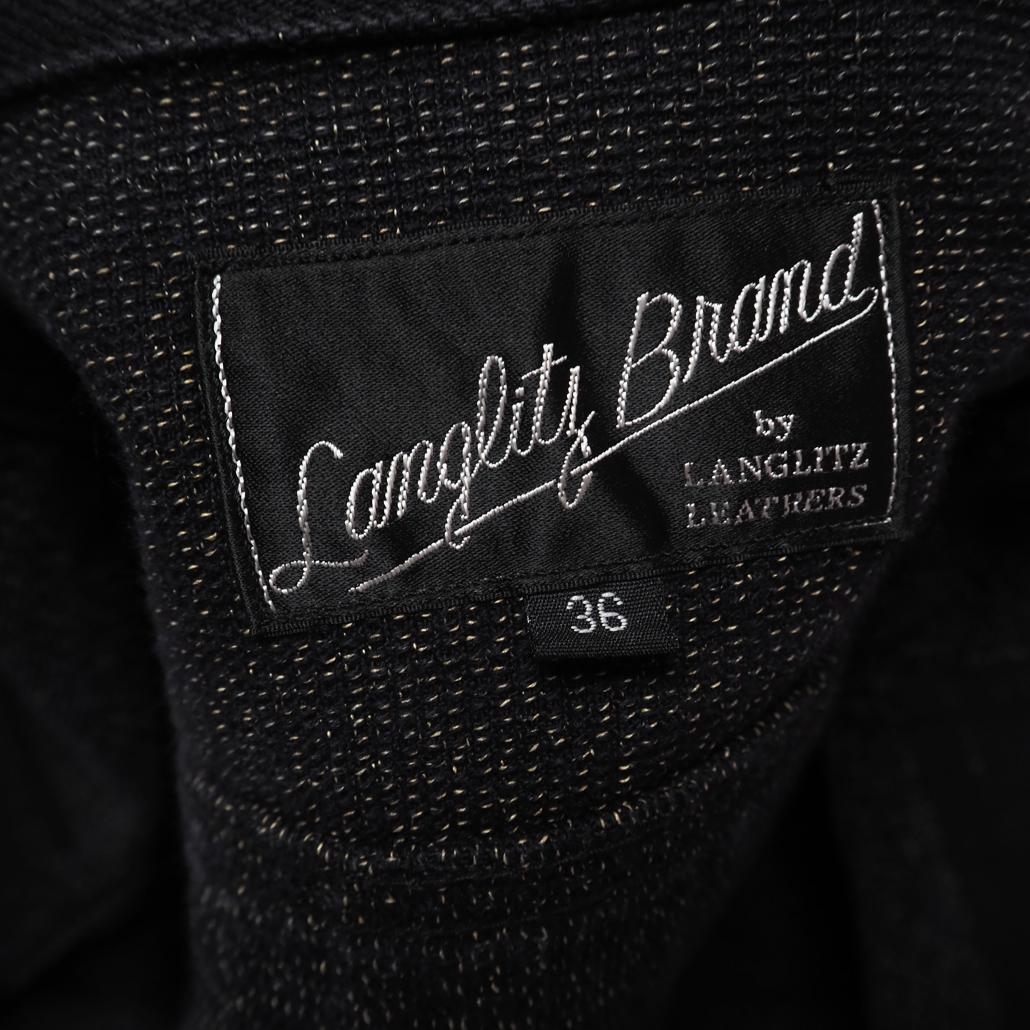 Langlitz Leathers ケブラーライディング ジャケット 黒S 短丈