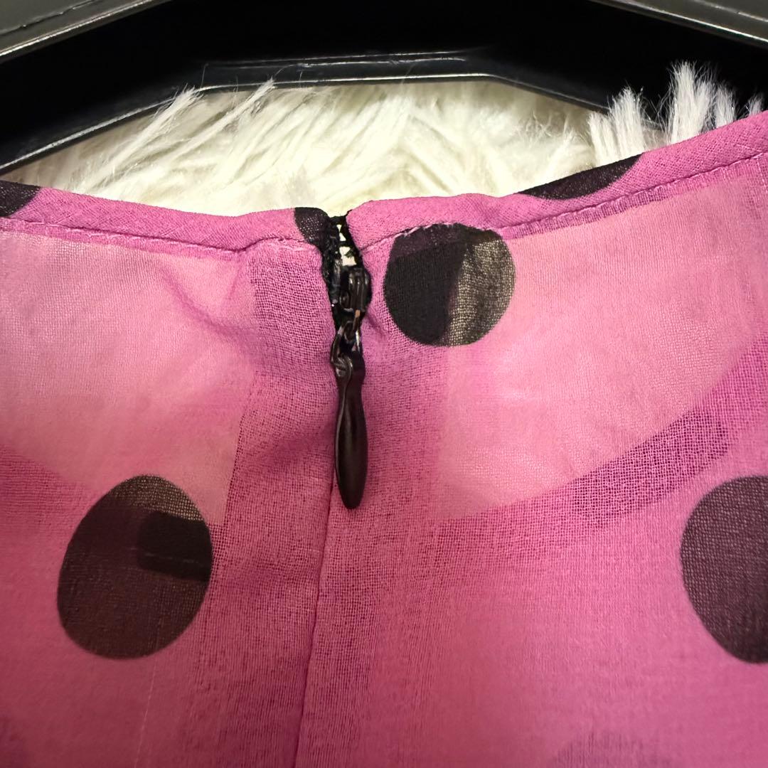 【希少】ドルチェ&ガッパーナ　シルク　ドット柄　ワンピース　36 七分袖