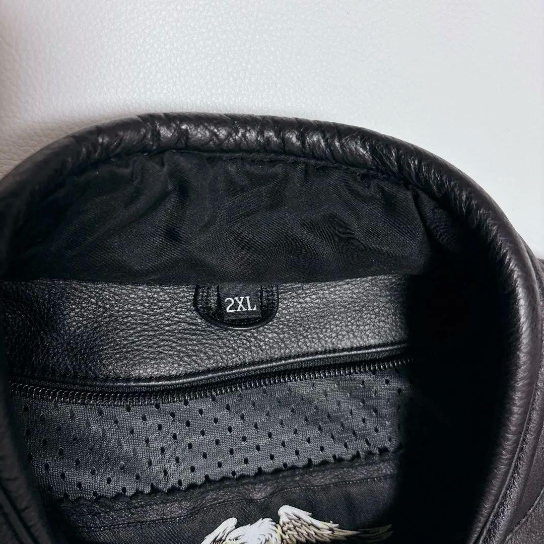 【希少2XLサイズ】美品✨ハーレーダビッドソン シングルライダースジャケット 黒