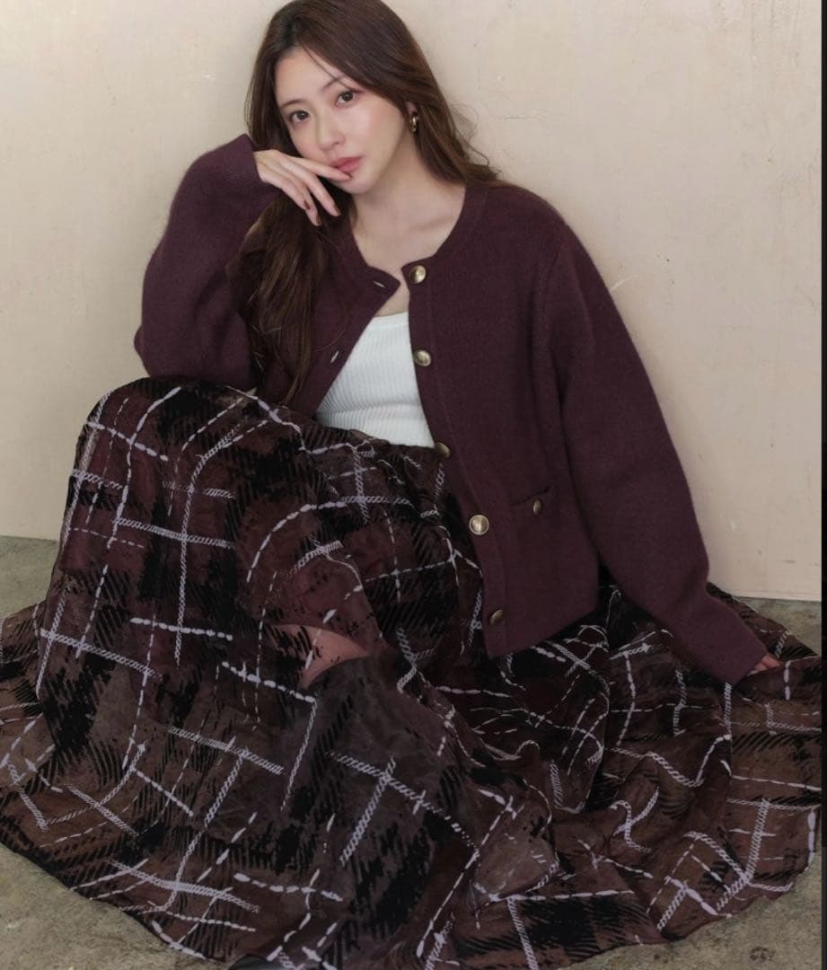 新品未使用マイストラーダ★グラデチェックフロッキースカート