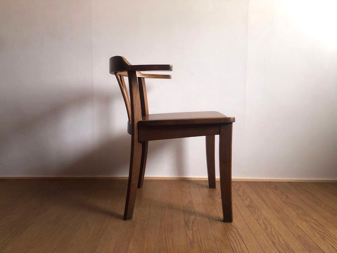 飛騨家具 浜本工芸 アームチェア⑥ 肘掛け 安楽椅子 楢無垢材 古民家 民芸椅子