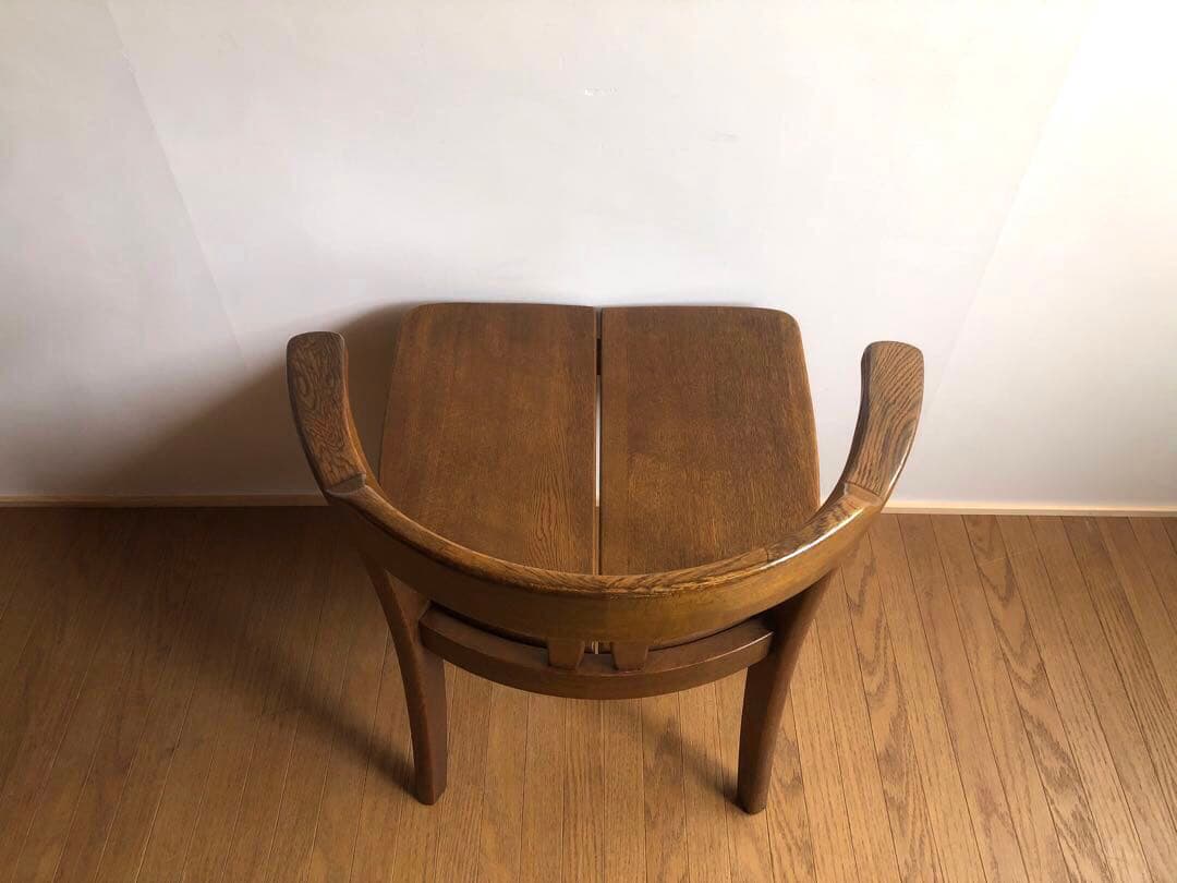 飛騨家具 浜本工芸 アームチェア⑥ 肘掛け 安楽椅子 楢無垢材 古民家 民芸椅子