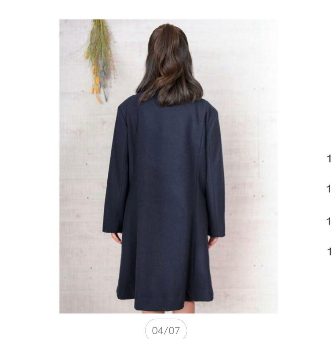 お受験130濃紺ウールコート