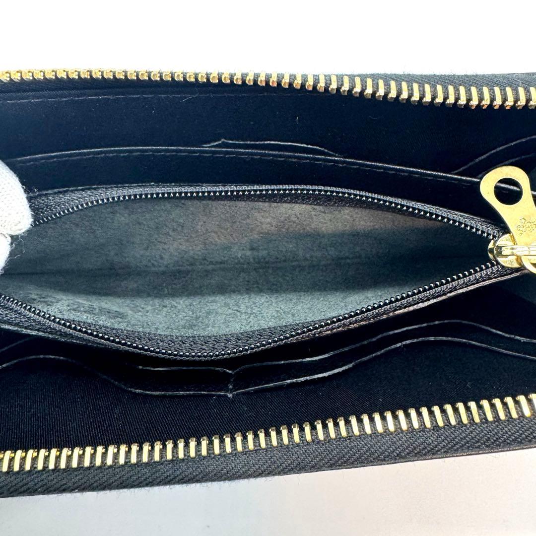 極美品 イルビゾンテ ロゴ入り長財布 山口一郎 コラボ レザー シボ革 希少