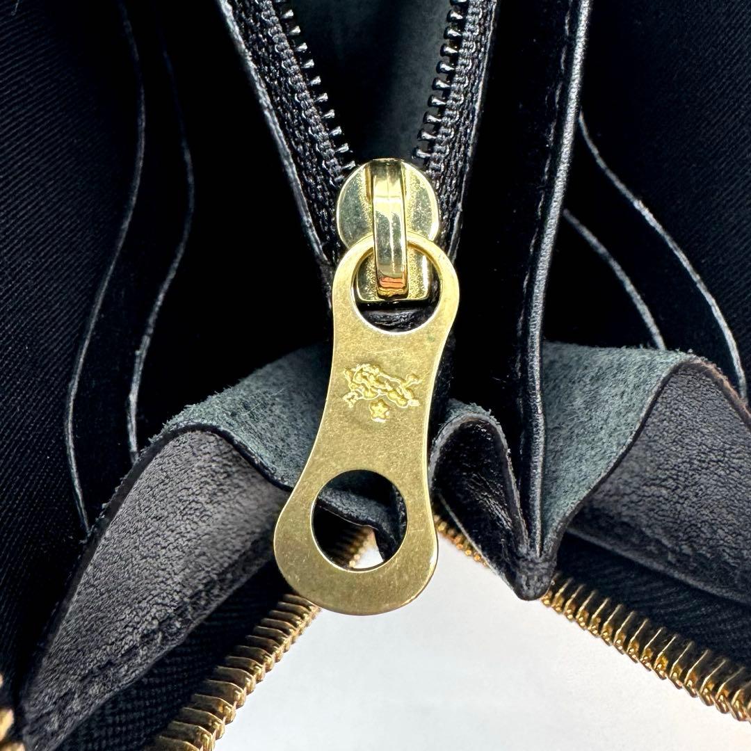 極美品 イルビゾンテ ロゴ入り長財布 山口一郎 コラボ レザー シボ革 希少