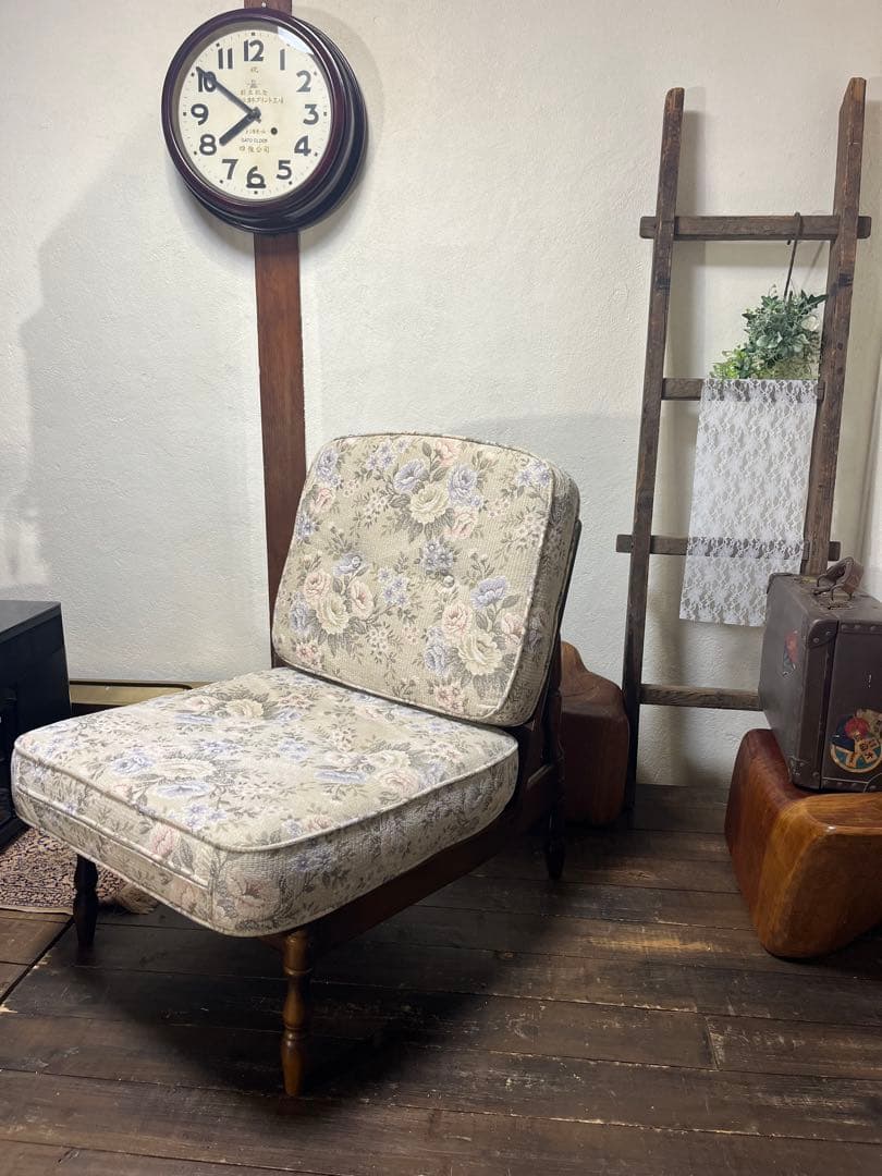 カリモク家具　クッションチェア　アンティーク　1P