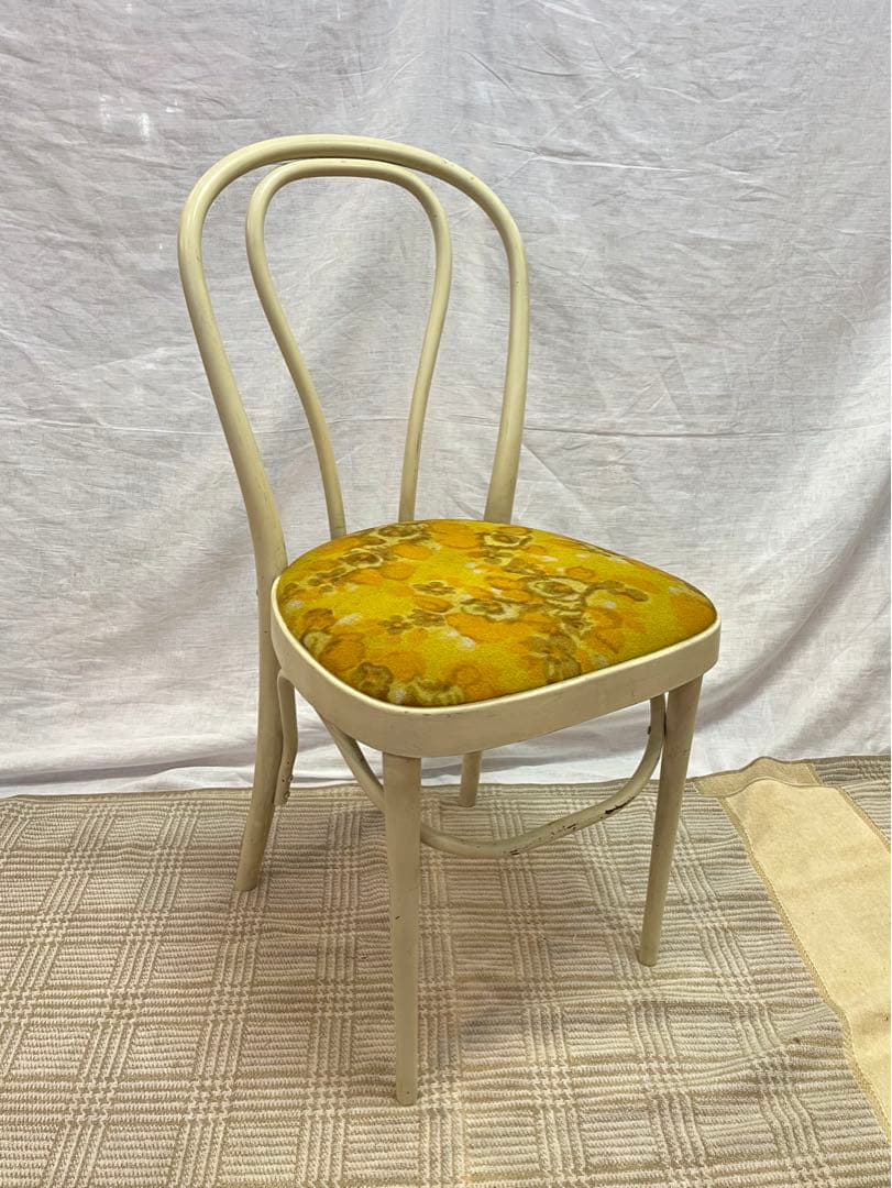 【アンティーク】ファブリック ベントウッドチェア ビンテージ 曲木 古家具