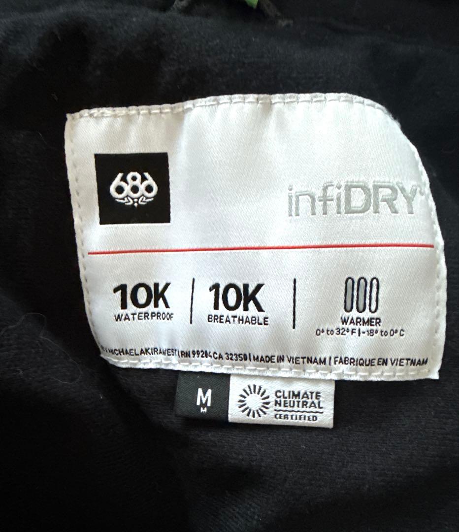 686 スノーボードウェア 上下 M 白×黒(練習用・サブ用)