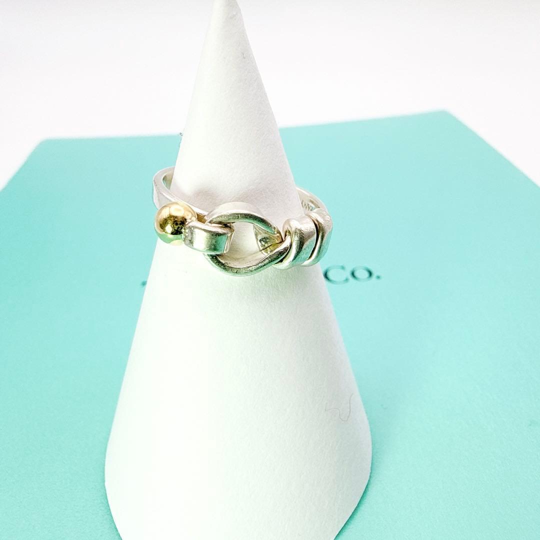 3014-6 人気✨Tiffany フック＆アイ　ラブノット　リング　11号