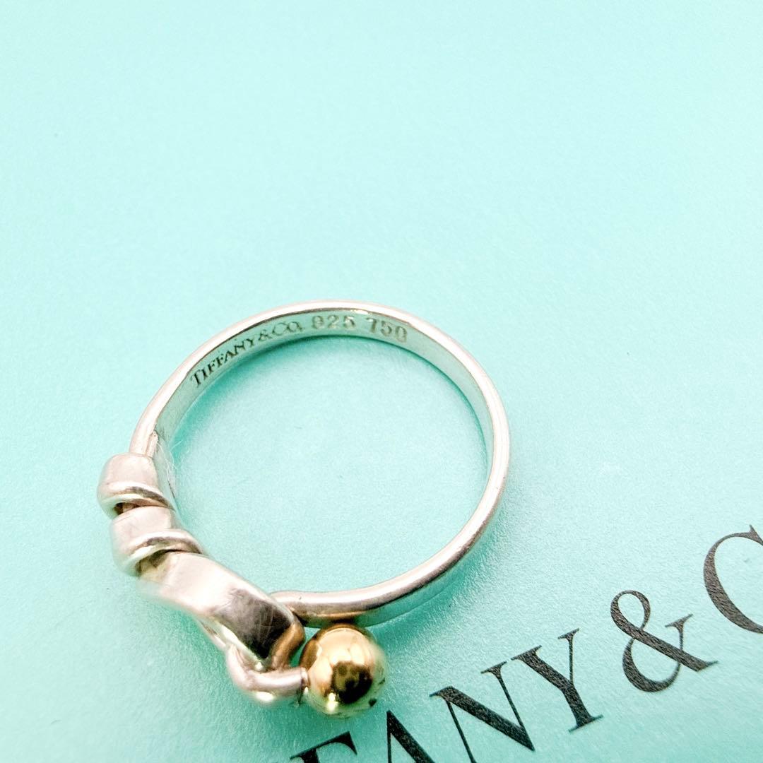 3014-6 人気✨Tiffany フック＆アイ　ラブノット　リング　11号