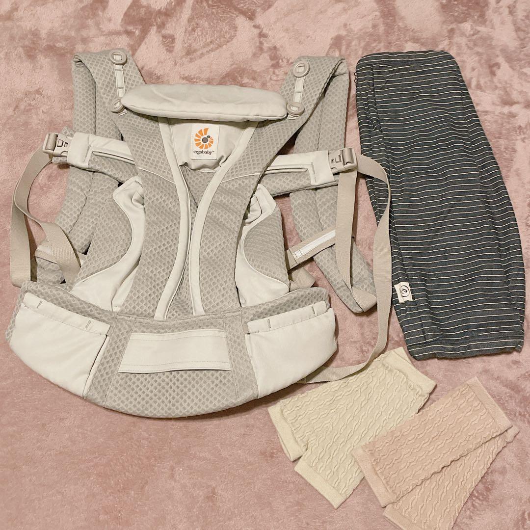 【美品】エルゴ オムニブリーズ パールグレー + 収納カバー +レッグウォーマー