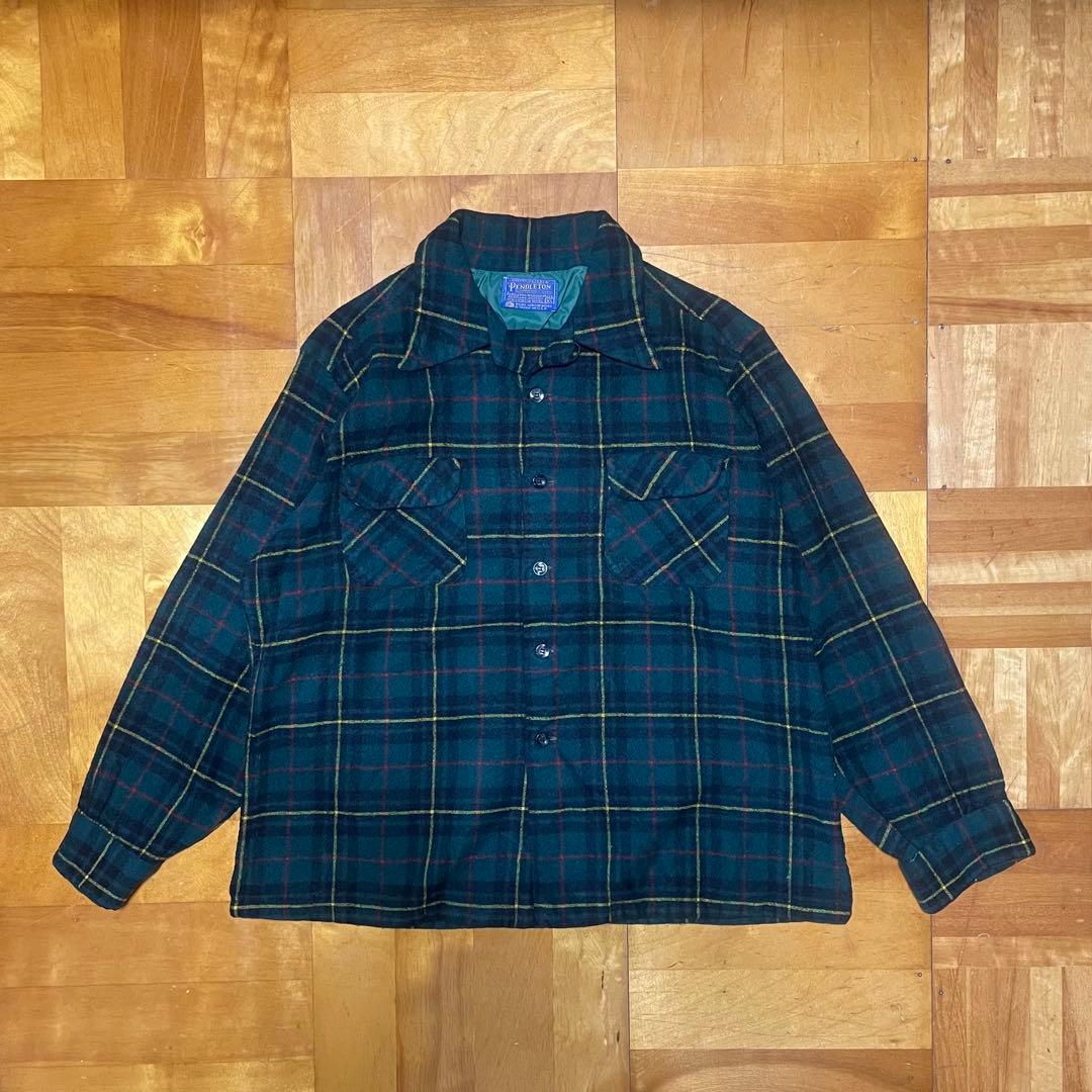 さ*み様 70s PENDLETON Board Shirt USA製 グリーン