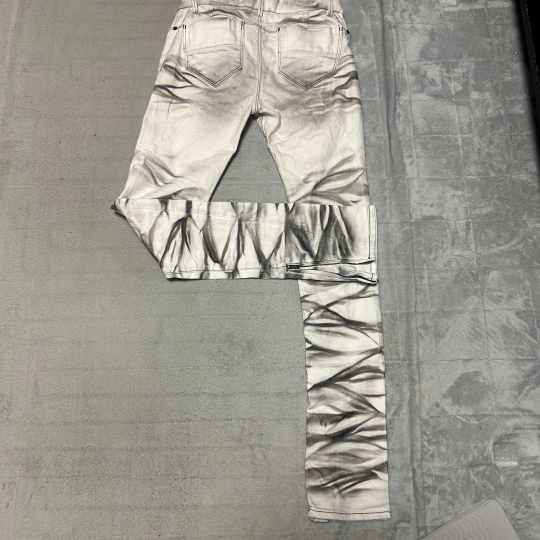 Johnny wolfスキニーデニムホワイトお兄系　y2k ギャル男　早い者勝ち