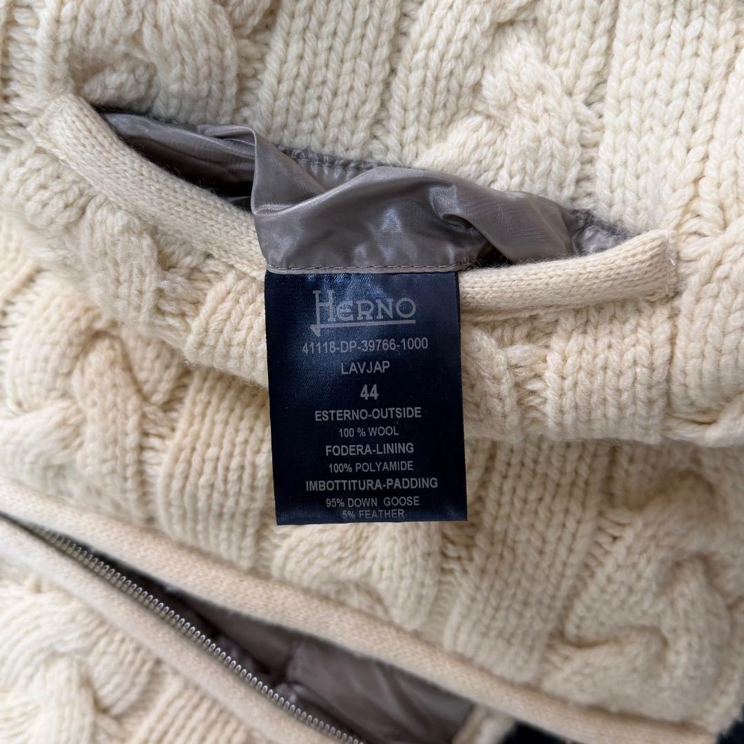 16985✨ヘルノ ニットダウンジャケット ケーブル ショートスリーブ ウール