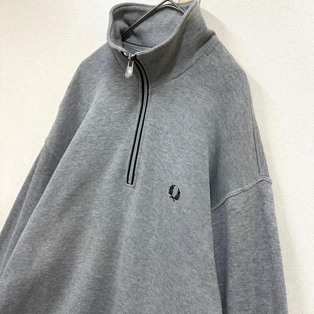 Fred Perry フレッドペリー ハーフジップ スウェット L 刺繍ロゴ