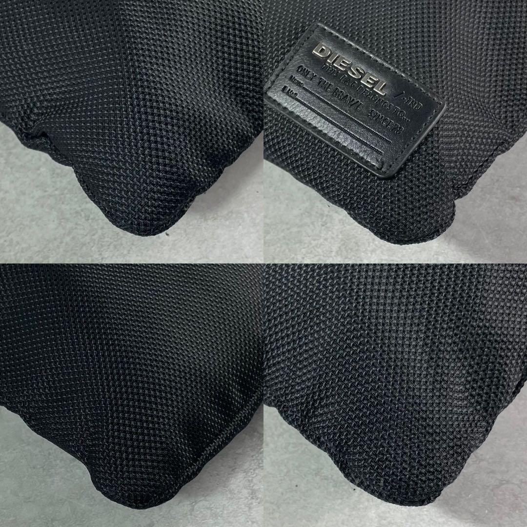DIESEL ブラック ショルダーバッグ　メッシュデザイン　調整可能ストラップ