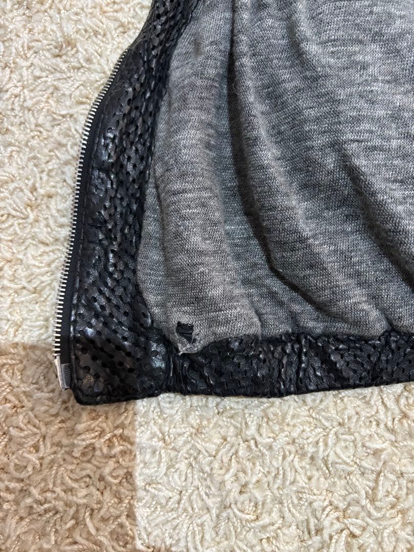 ジョルジオブラット！！メッシュレザー ブラック シングルライダースジャケット