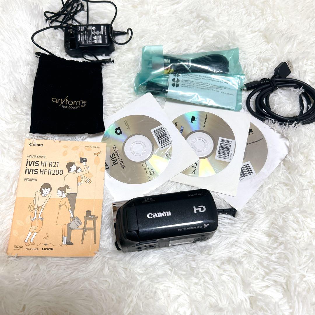 【極美品】Canon iVIS HF R21 ビデオカメラ　ブラック　動作OK
