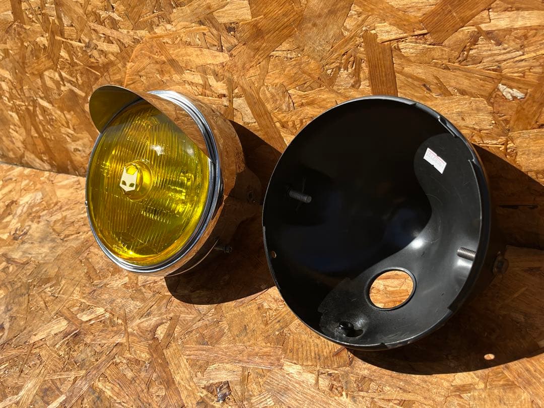 マーシャル 889 ヘッドライト　イエロー　メッキ　ブラック　2個　ライトケース