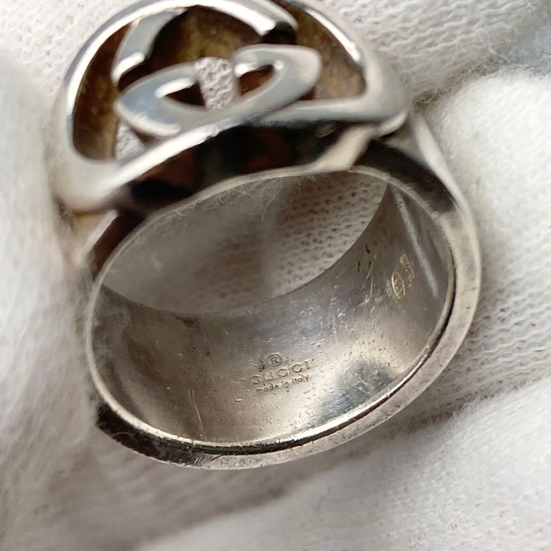 美品 GUCCI グッチ リング 指輪 インターロッキング Ag925 9号