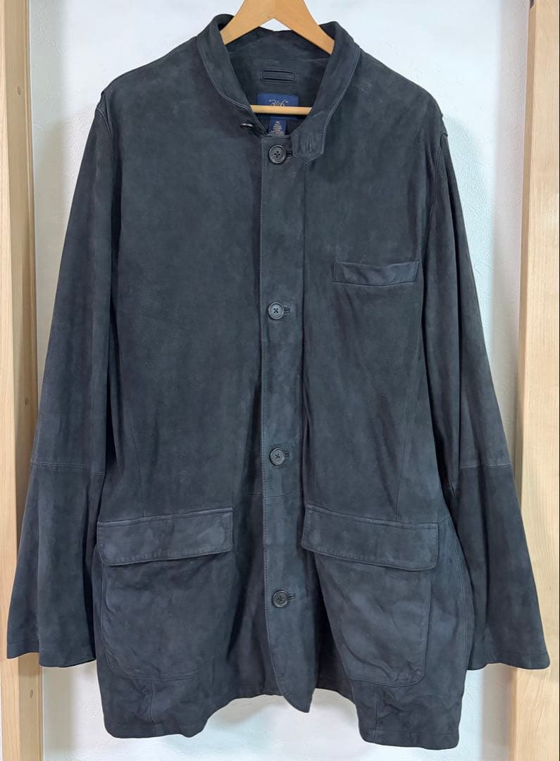 Brooks Brothers ヌバック レザージャケット 本革 ブラック XL