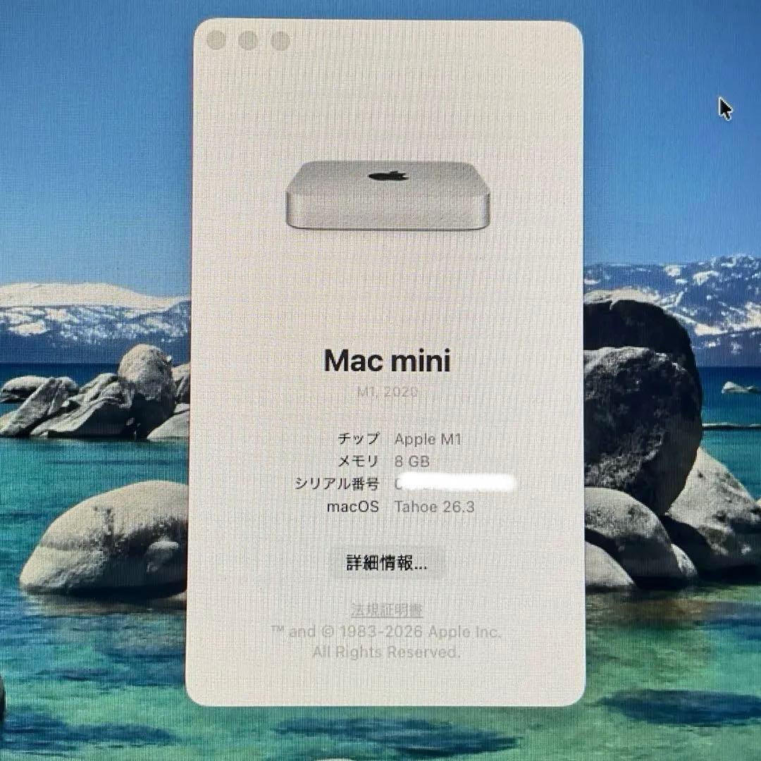 Macデスクトップ Mac mini M1 8GB 256GBSSD A2348 MGNR33J/A