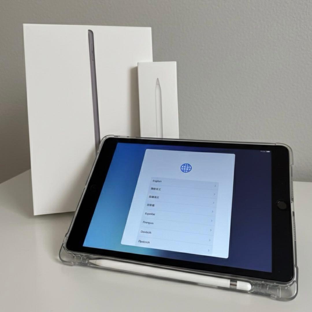 美品★iPad第8世代(128G) Apple Pencil iPadケース 箱