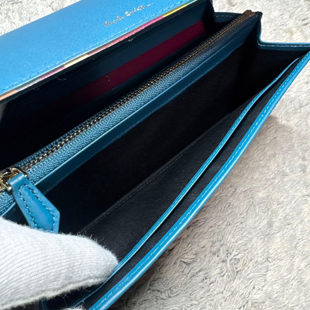 【未使用】Paul Smith ポールスミス 長財布 レザー マルチカラーライン