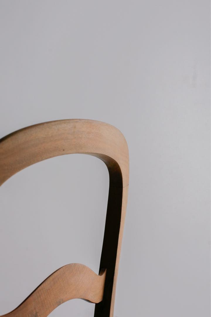 フランス　バルーンチェア　アンティーク 無垢財 モケット張り 古家具 ブロカント