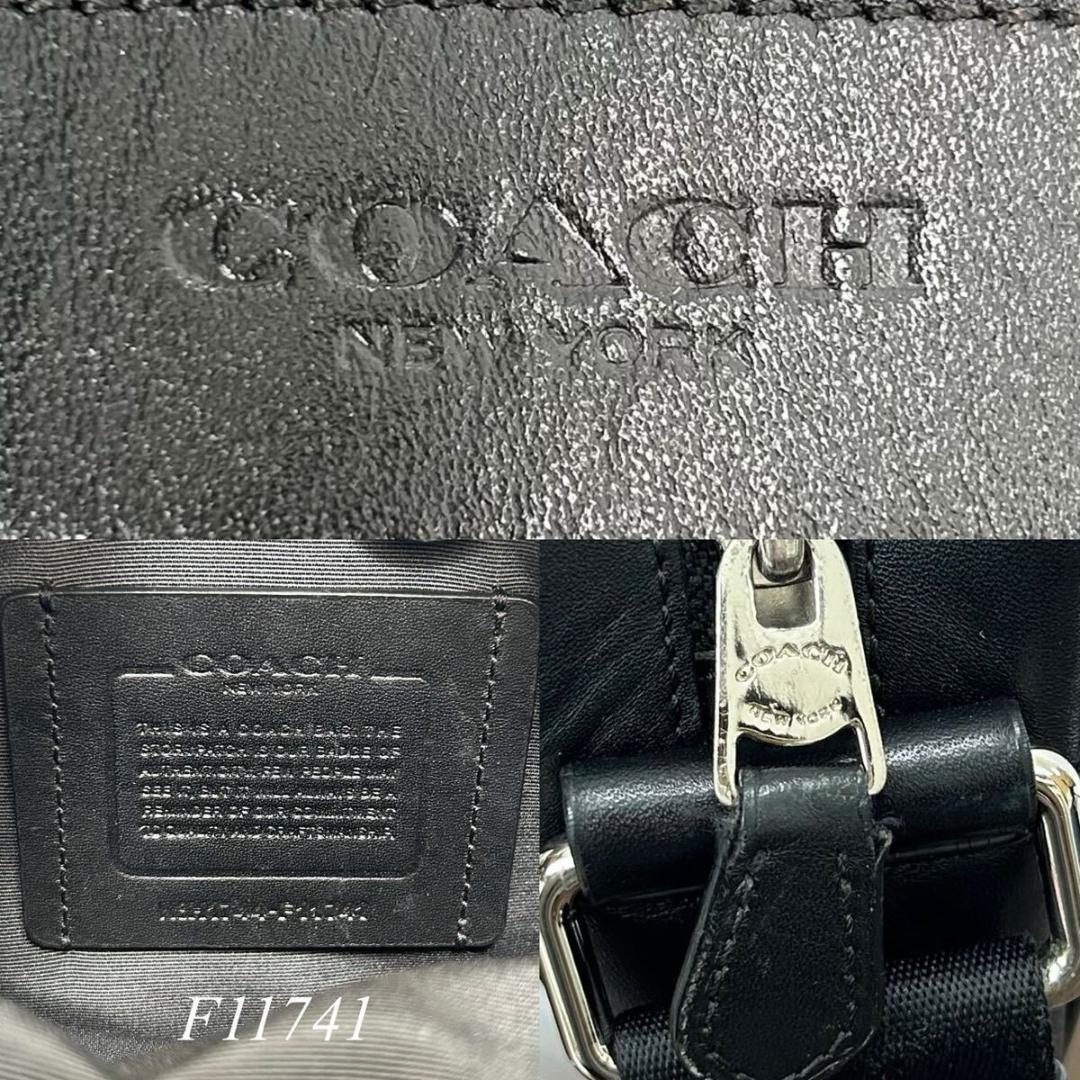 【極美品】コーチ チャールズ 11741 ショルダーバッグ レザー 斜め掛け 黒