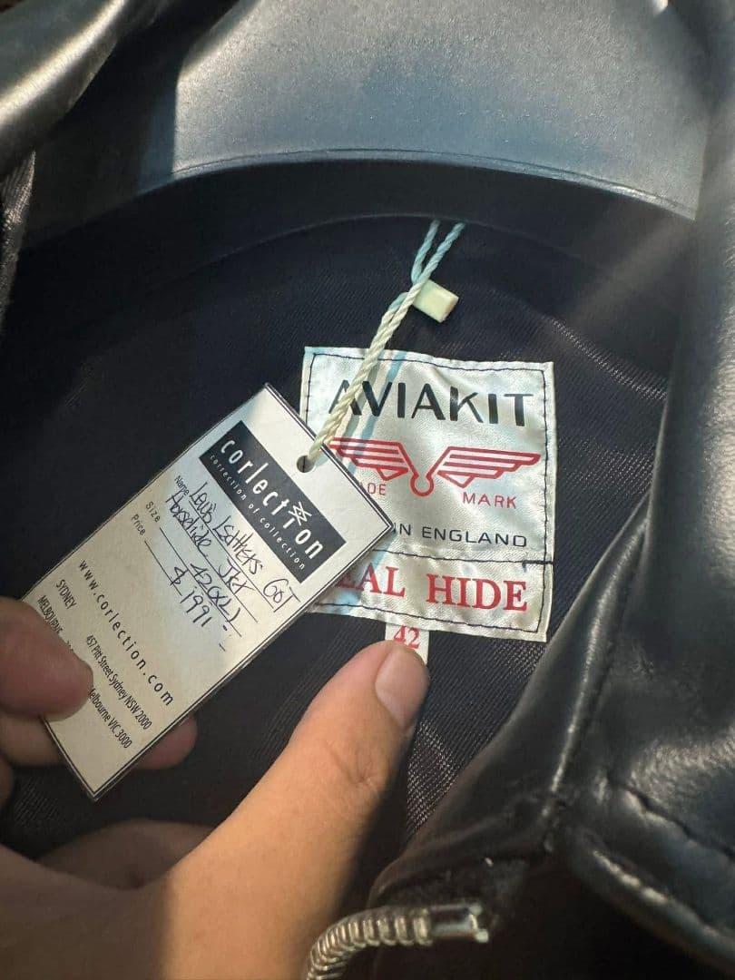 AVIakit ブラックレザージャケット 42