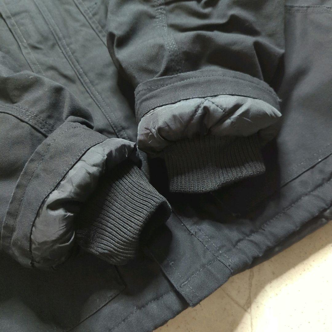 BERNEダックデトロイトジャケットXL 企業刺繍ロゴ中綿フェードブラック