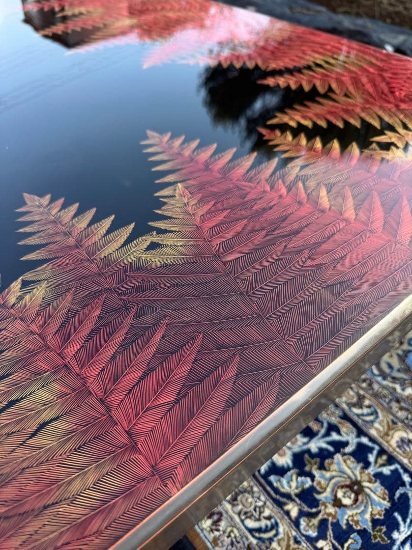 輪島塗 蒔絵 座敷机 漆芸 伝統工芸 シダ文様