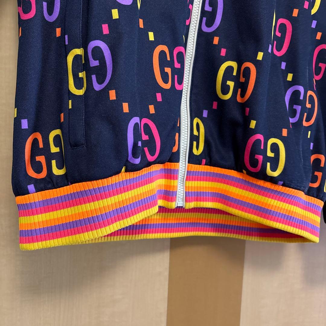 GUCCI テクニカルジャージ ジャンボGG 総柄ジップジャケット レインボー