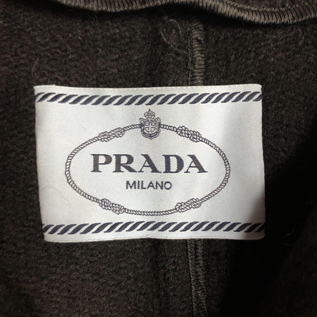 【美品】PRADA プラダ ミドル丈ダッフルコート ウール トグル 黒ブラック