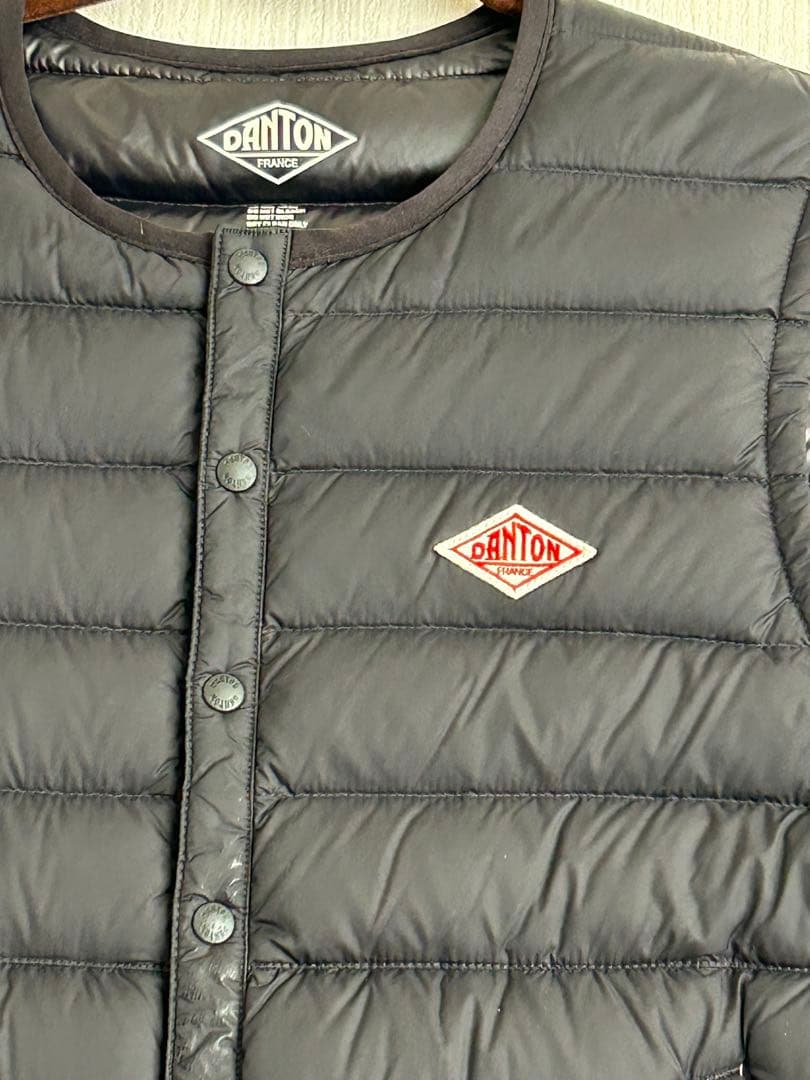 DANTON ダントン クルーネック インナーダウンベスト 黒　36