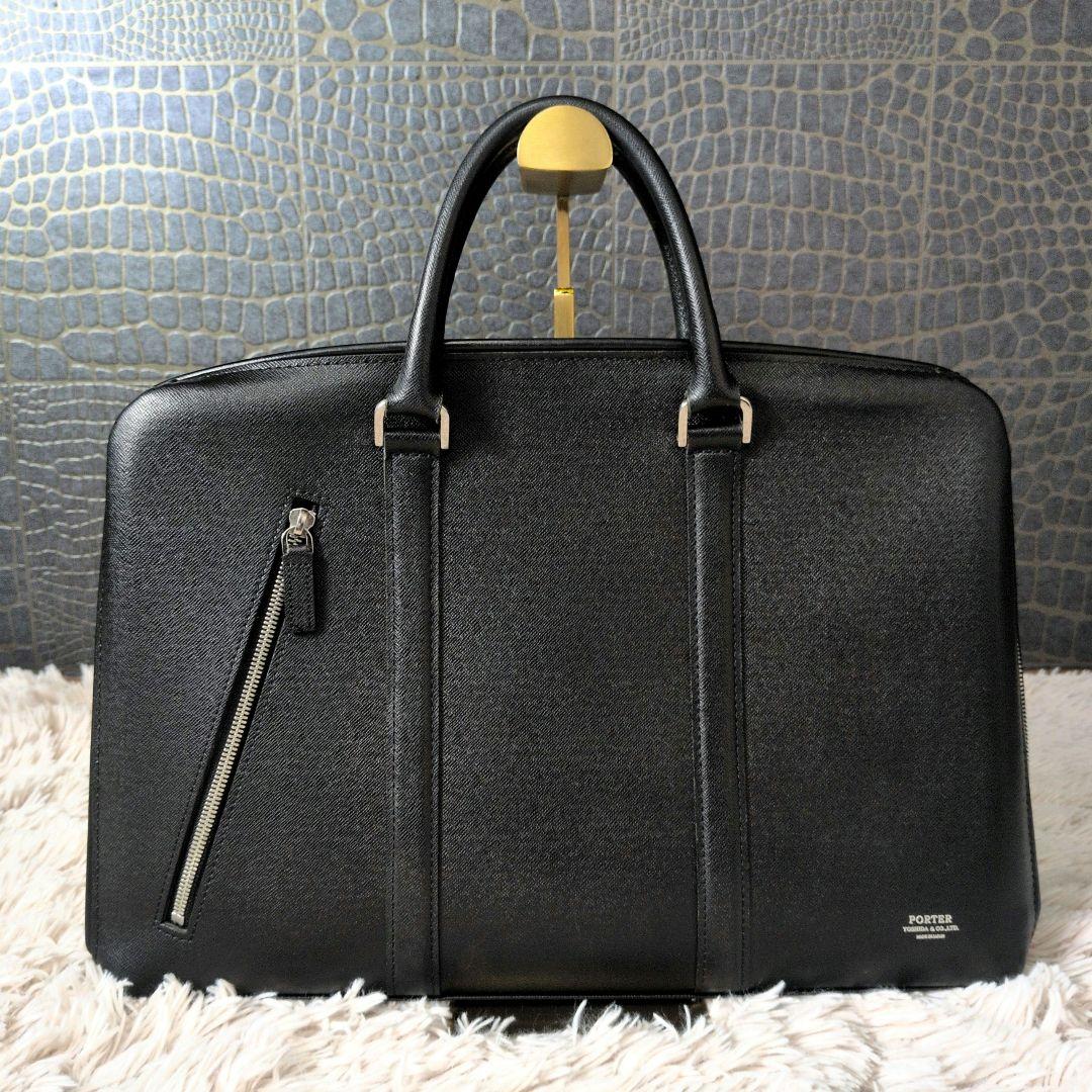 【美品】PORTER ポーター アベニュー ビジネスバッグ A4可能 黒