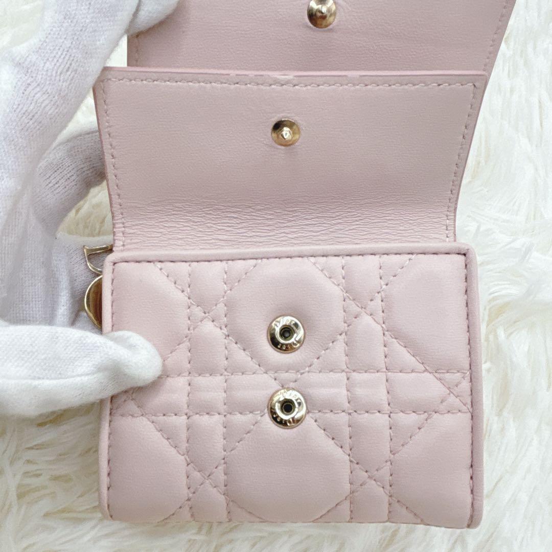 限定カラー♡クリスチャンディオール 折り財布 パウダーピンク カナージュ